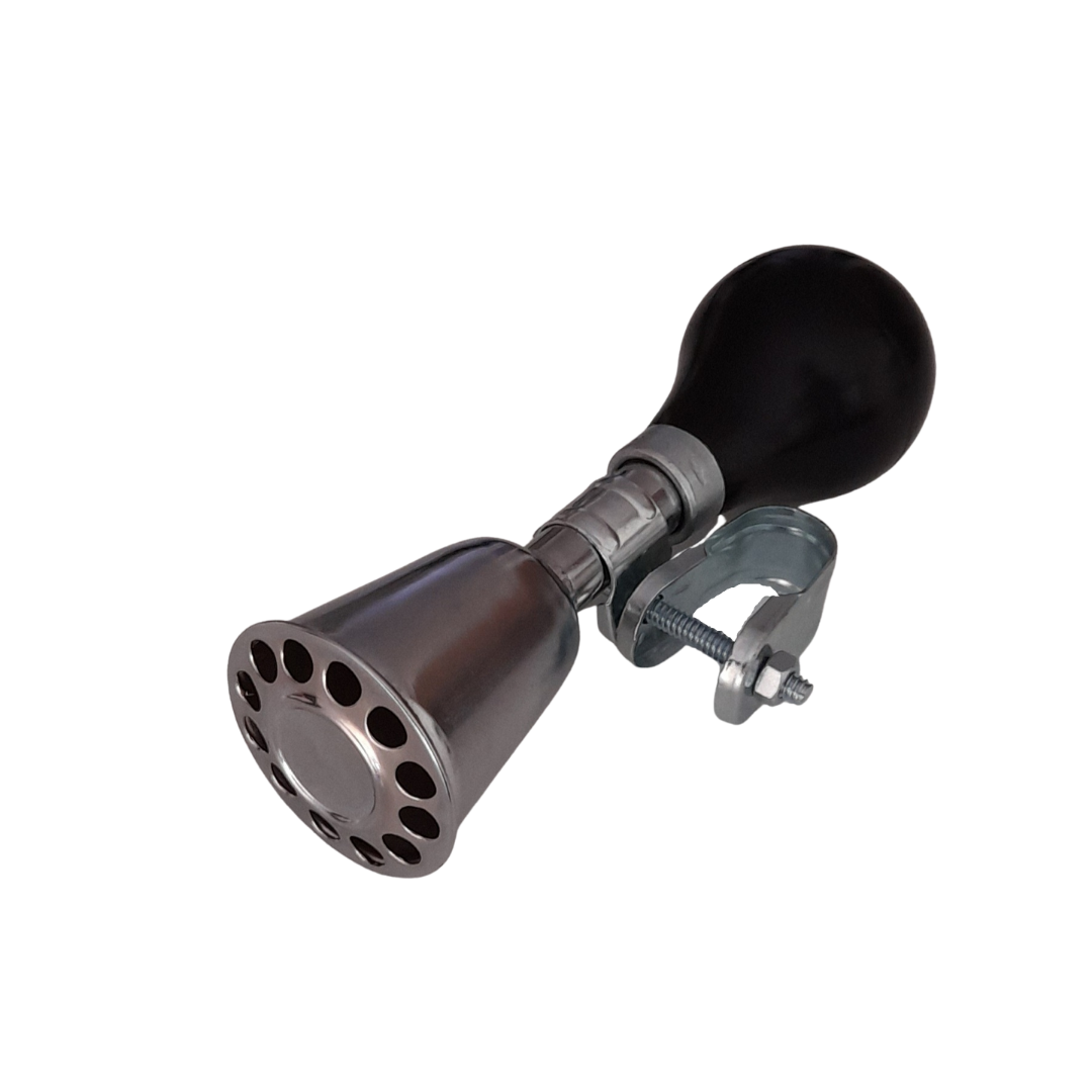 15cm silver and black kids bike air horn with rubber bulb – loud horn for bicycle safety”